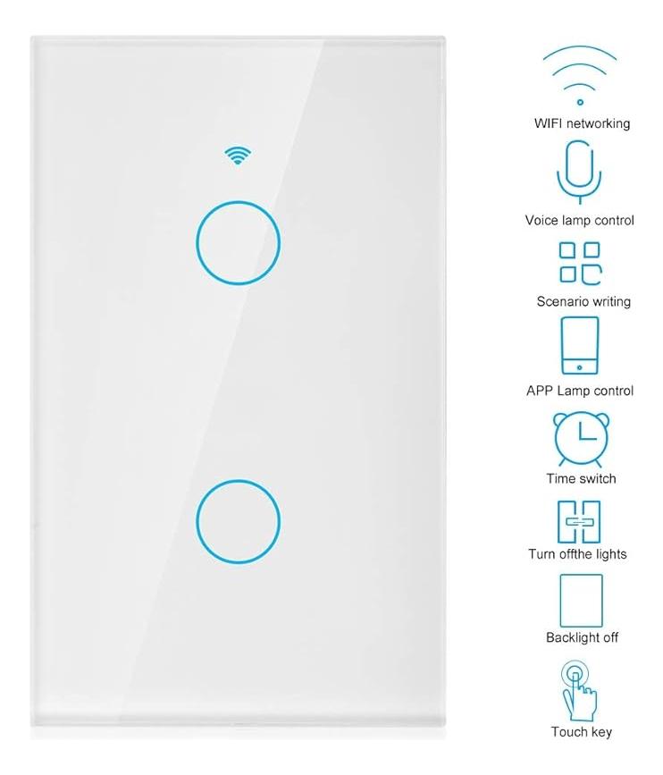 Tecla Smart Tactil Wifi Inteligente 2 Luz Alexa Siri Google. — imagen 7